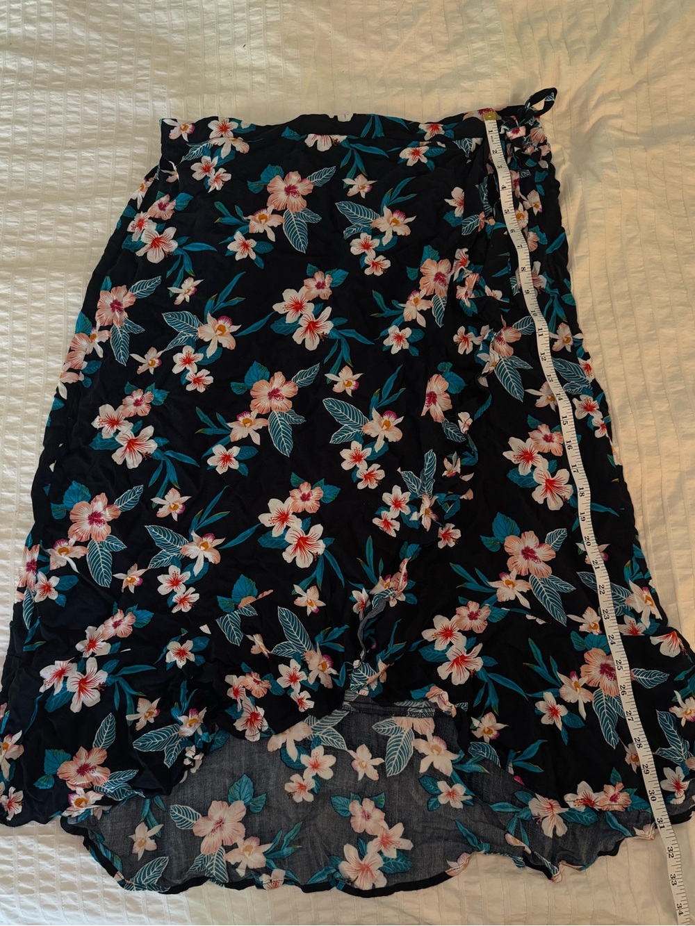 Wrap Skirt GEORGE Floral with Teal and Pink Flowers - Tropical Summer Party - Picture 5 of 8
